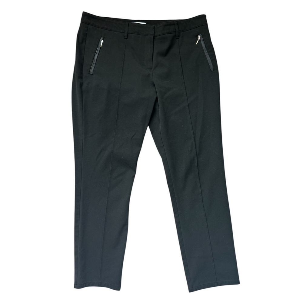 New York and Company Women’s Black Dress Pants with Zipper Detail, Size 8